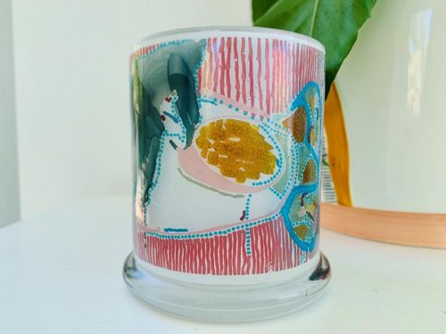 Art Candleholder Colourful Fish Abstract Art - Australiana Ia