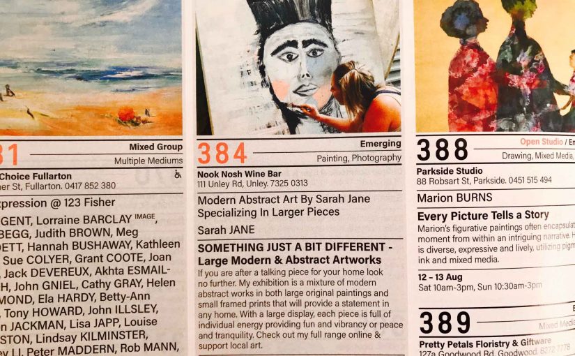 Artist Sarah Jane Modern Art Exhibition called Something Just A Bit Different