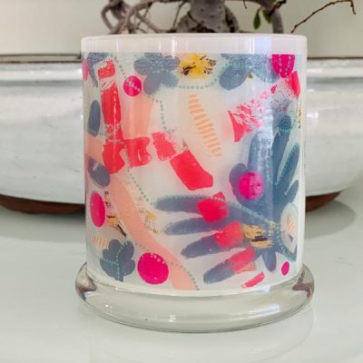 Candleholder with Sarah Jane artwork - Pollination I
