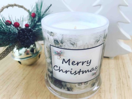 Christmas Candle By Sarah Jane Adelaide Artist with natural soy wax