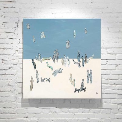 Contemporary Beach Painting soft tones - Titled We are One XXII - Artist Sarah Jane