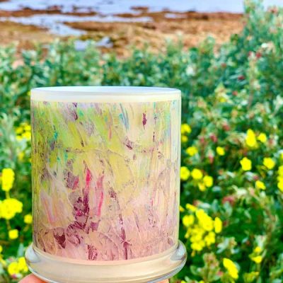 Decorative Candleholder Green Monet Style Art Abstract - New Life Ivb