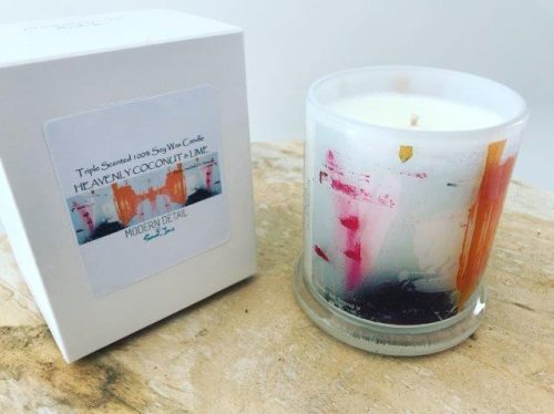 Luxury Soy Candle with colourful artwork from Adelaide business Modern Detail By Sarah Jane - United we Stand V