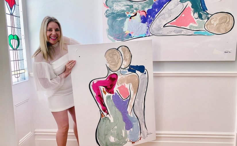 make a happy home with colourful abstract figurative art