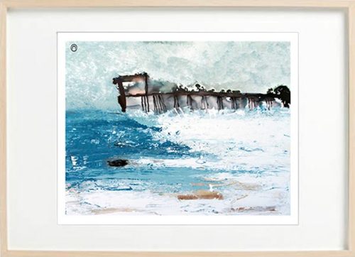 Modern Ocean Fine Art Print - Sarah Jane Art - Tsunami I - Birch effect frame