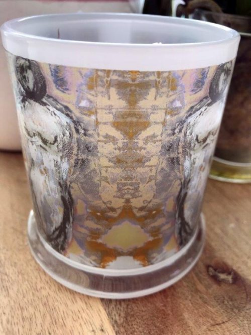 Sarah Jane Art on Glass Candleholder - Anonymous XXId Back View