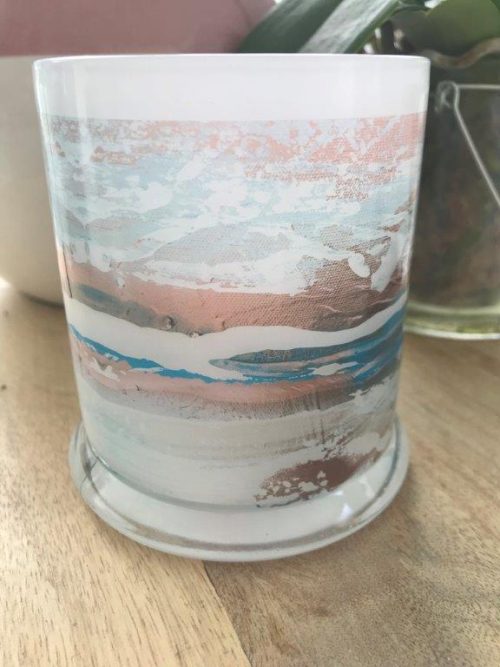 Sarah Jane Art on Glass Candleholder - Tenderness VII Back View