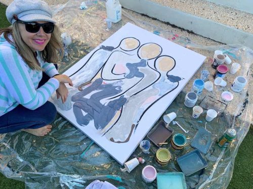 sarah jane artist loves painting outside - bodyline xi cotemporary artwork