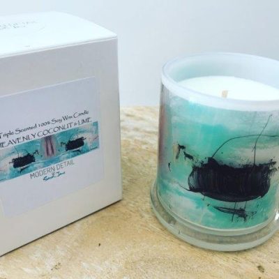 Sarah Jane Natural Soy Candle with artwork - On the Move VIc