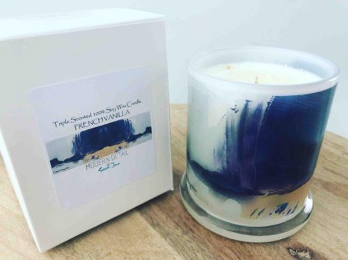 Sarah Jane Natural Soy Candle with modern neutral artwork - Colour me Happy XIIIe
