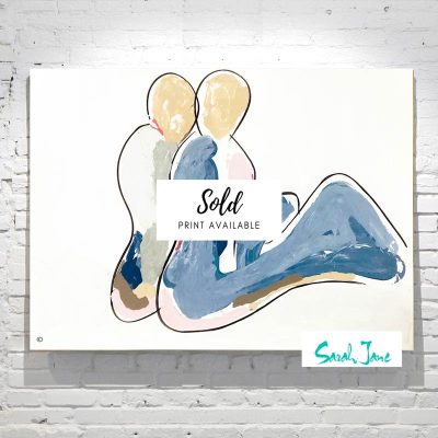 Sarah-Jane-Paintings-Sold---Bodyline-II-Painting-Figurative-Modern-couple-Sitting---Calm-Colours
