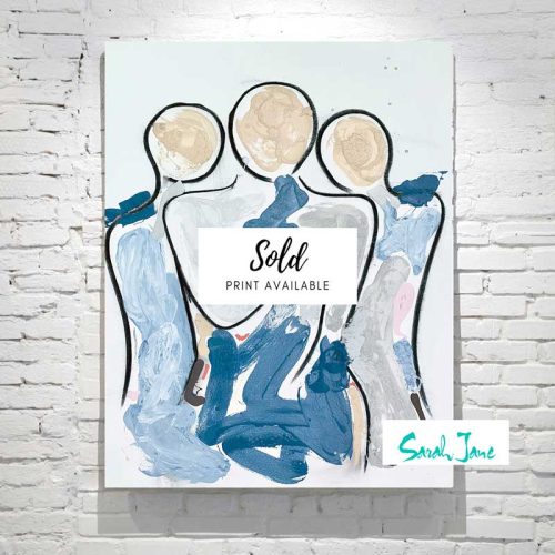 Sarah-Jane-Paintings-Sold---Bodyline-XI-Painting-Figurative-Modern-Mother-Kids---Calm-Colours