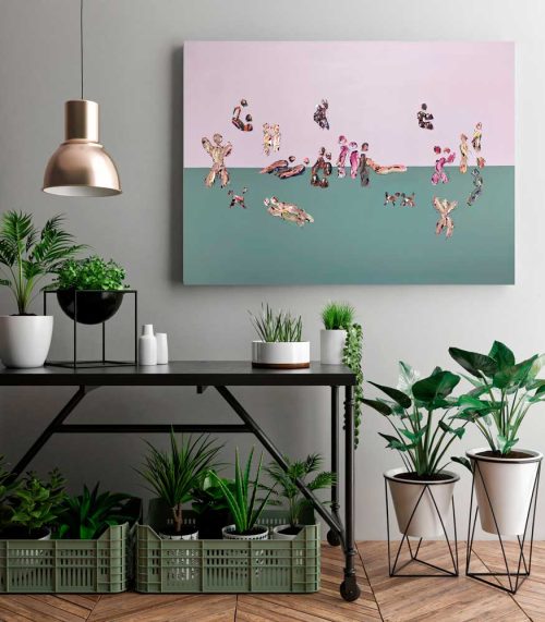 study room with fresh colourful nature painting on wall