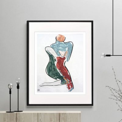 modern art print trendy woman - Bodyline Bold VII Framed or Unframed - signed by Sarah Jane Australian Artist