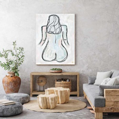 peaceful-styled-loungeroom---soft-pastel-painting-woman---sarah-jane-artist---linear-soeur-i