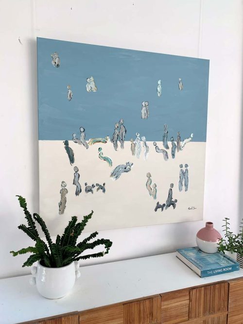 sarah jane art studio - contemporary beach painting on wall - we are one xxii