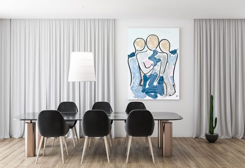 sarah jane mother ad kids painting contemporary titled bodyline xi in a modern family room