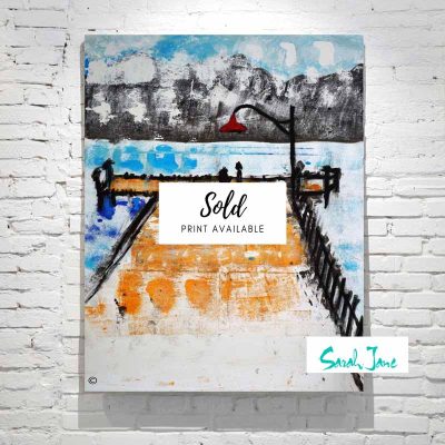 sarah-jane-paintings-sold---boardwalk-painting-modern-abstract-jetty-and-lake---primary-colours
