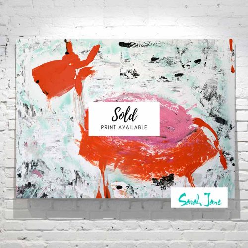 sarah-jane-paintings-sold---goatey-painting-modern-abstract-goat-colourful