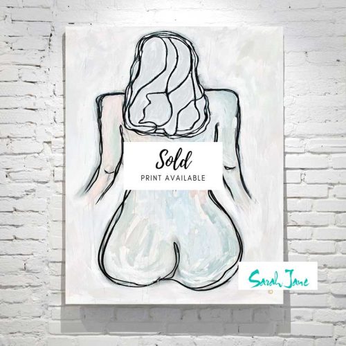 sarah-jane-paintings-sold---linear-soeur-i-modern-figurative-painting-womans-curvy-body