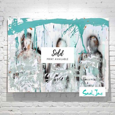 sarah-jane-paintings-sold---love-abound-painting-modern-abstract-family-of-3---soft-blue-teal-grey-colour-tones