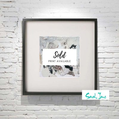 sarah-jane-paintings-sold---nature-i-Small-Abstract-Painting-black-frame---neutral-colours