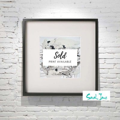 sarah-jane-paintings-sold---nature-ii-Small-Abstract-Painting-black-frame---neutral-colours