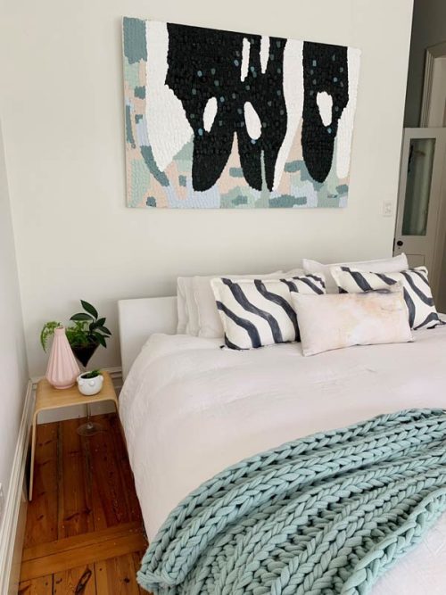 soft-feminine-styled-bedroom---whale-of-a-time-painting-by-sarah-jane-australian-artist
